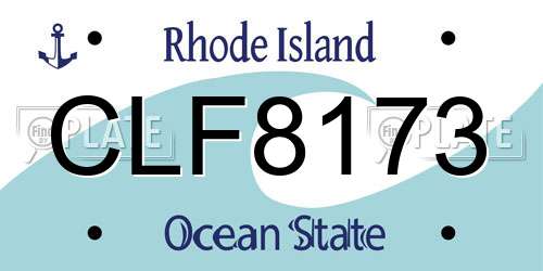 CLF8173 Rhode Island License Plate