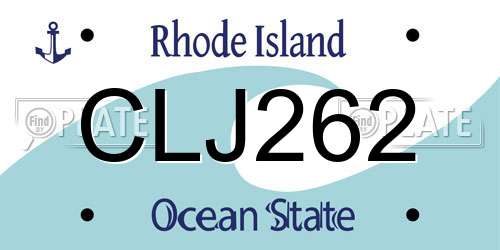 CLJ262 Rhode Island License Plate