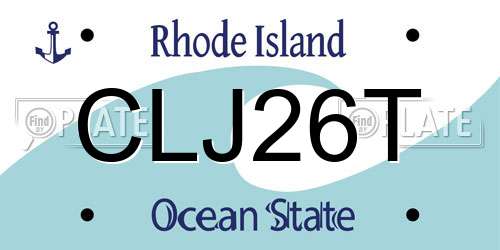 CLJ26T Rhode Island License Plate