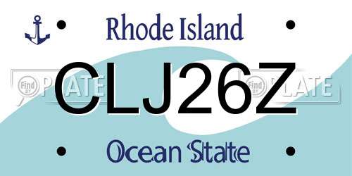 CLJ26Z Rhode Island License Plate
