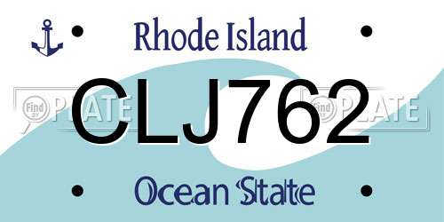CLJ762 Rhode Island License Plate