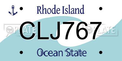 CLJ767 Rhode Island License Plate