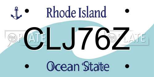 CLJ76Z Rhode Island License Plate