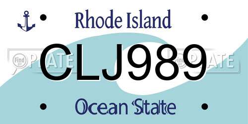 CLJ989 Rhode Island License Plate