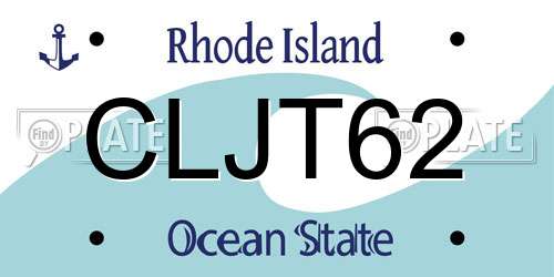 CLJT62 Rhode Island License Plate