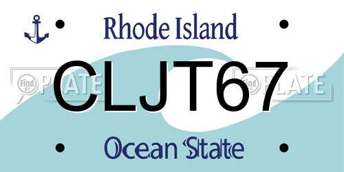 CLJT67 Rhode Island License Plate
