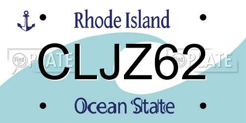 CLJZ62 Rhode Island License Plate