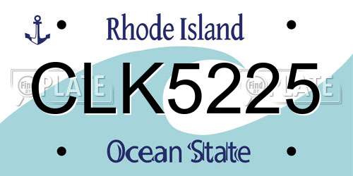 CLK5225 Rhode Island License Plate