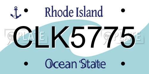 CLK5775 Rhode Island License Plate