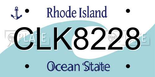 CLK8228 Rhode Island License Plate