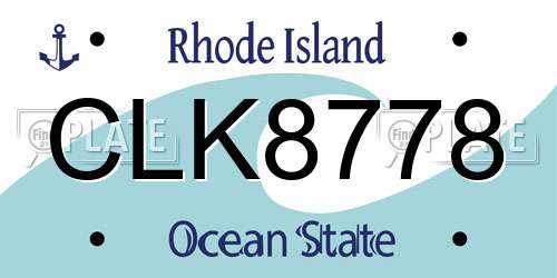CLK8778 Rhode Island License Plate