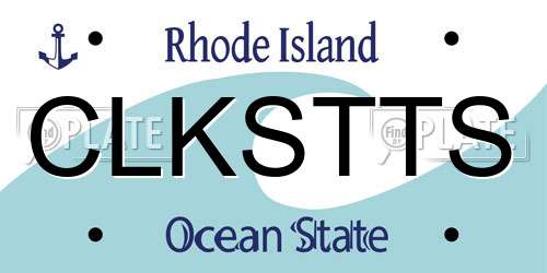 CLKSTTS Rhode Island License Plate