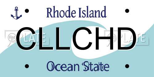 CLLCHD Rhode Island License Plate