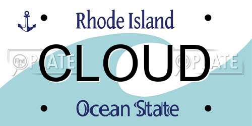 CLOUD Rhode Island License Plate