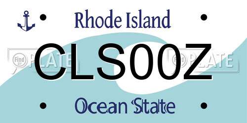 CLS00Z Rhode Island License Plate