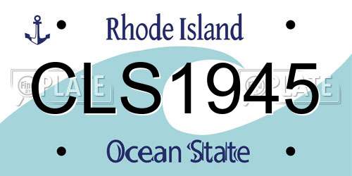 CLS1945 Rhode Island License Plate