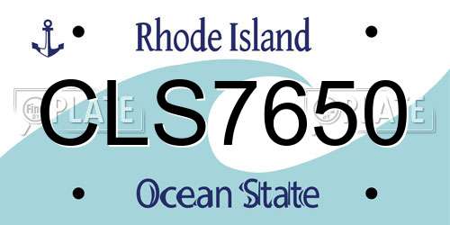 CLS7650 Rhode Island License Plate