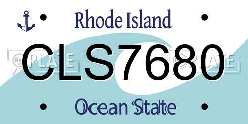 CLS7680 Rhode Island License Plate