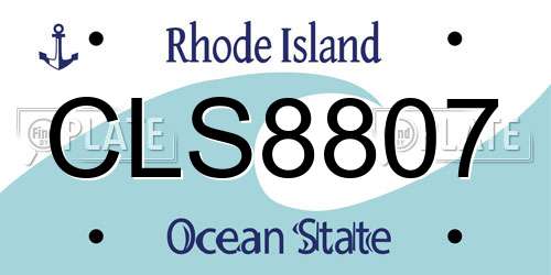 CLS8807 Rhode Island License Plate
