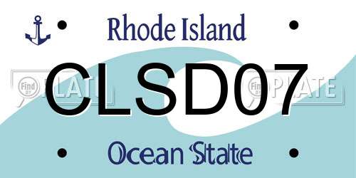 CLSD07 Rhode Island License Plate
