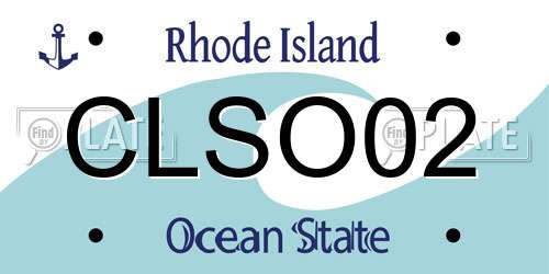 CLSO02 Rhode Island License Plate