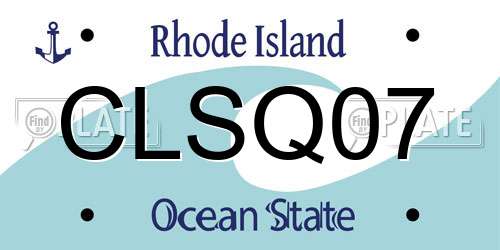 CLSQ07 Rhode Island License Plate