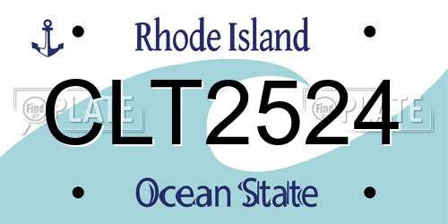 CLT2524 Rhode Island License Plate