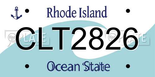 CLT2826 Rhode Island License Plate