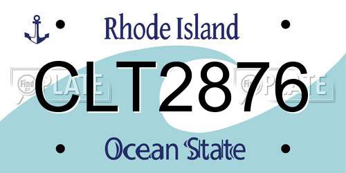 CLT2876 Rhode Island License Plate