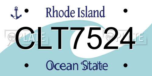 CLT7524 Rhode Island License Plate