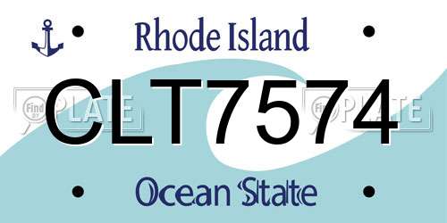 CLT7574 Rhode Island License Plate