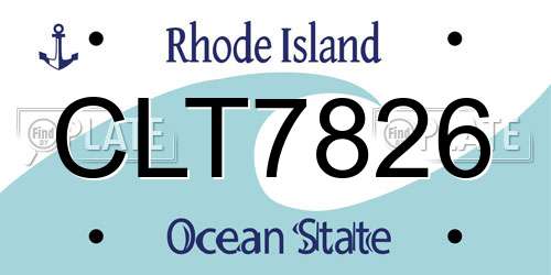 CLT7826 Rhode Island License Plate