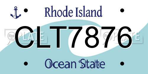 CLT7876 Rhode Island License Plate