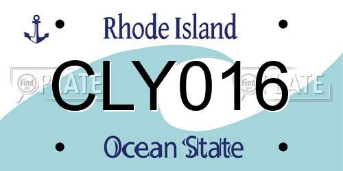 CLY016 Rhode Island License Plate