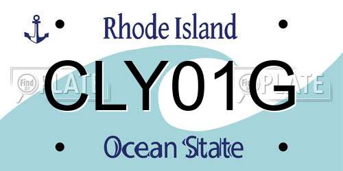 CLY01G Rhode Island License Plate