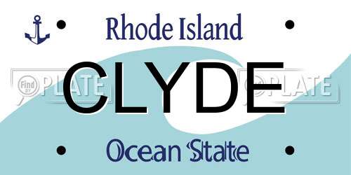 CLYDE Rhode Island License Plate