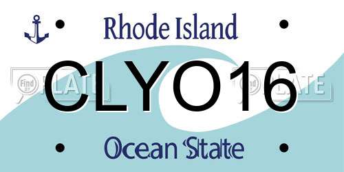CLYO16 Rhode Island License Plate