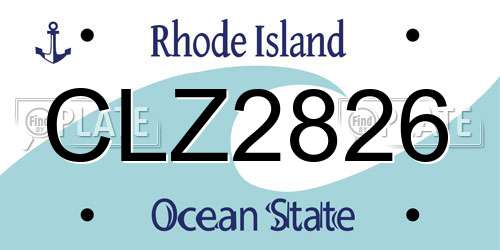 CLZ2826 Rhode Island License Plate