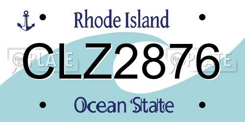 CLZ2876 Rhode Island License Plate