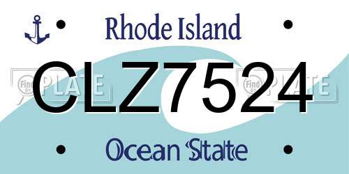 CLZ7524 Rhode Island License Plate