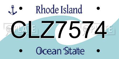 CLZ7574 Rhode Island License Plate