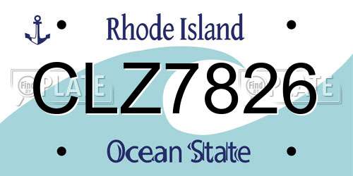 CLZ7826 Rhode Island License Plate