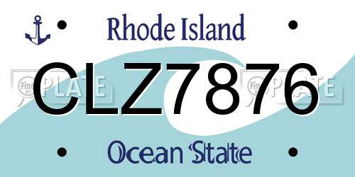 CLZ7876 Rhode Island License Plate