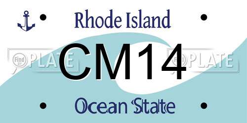 CM14 Rhode Island License Plate