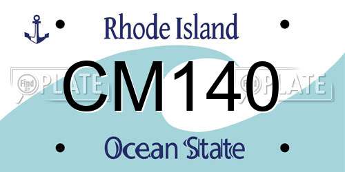CM140 Rhode Island License Plate