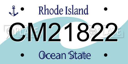 CM21822 Rhode Island License Plate