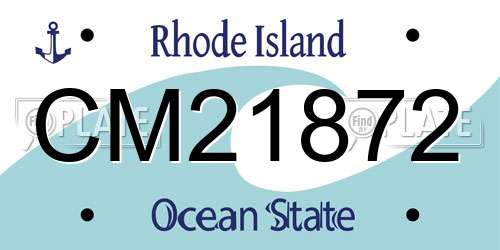 CM21872 Rhode Island License Plate