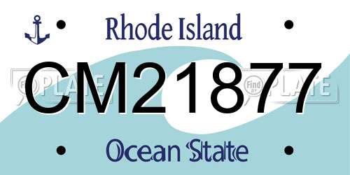 CM21877 Rhode Island License Plate