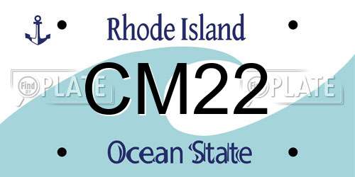 CM22 Rhode Island License Plate