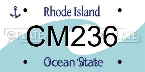CM236 Rhode Island License Plate